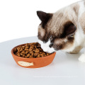 Bacia cerâmica do alimentador do alimento do gatinho do gato da bacia do gato da natureza 3 cores
